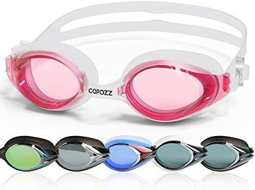COPOZZ Competitive Swim Goggles, 3912 Shatterproof Swimming Reflective Mirror/Clear Anti Fog UV Protection Water Goggles, No Leaking Triathlon Racing Goggles