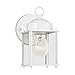 Sea Gull Lighting 8592-02 New Castle One-Light Outdoor Wall Lantern With Clear Glass Panels, Polished Brass Finish