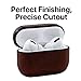 AirPods Pro Case Leather, Vermo Airpod Pro Case Leather Cover with Keychain, Protective Shockproof Cases for Apple Airpods Pro 2019 Charging Case (D Brown)
