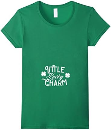 Women's Little Lucky Charm St. Patrick's Day T-Shirt Pregnancy XL Kelly Green