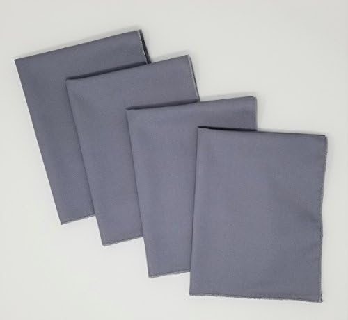 4 Dinner Napkins, Solid Gray Twill - Set of 4 Four, Made in America