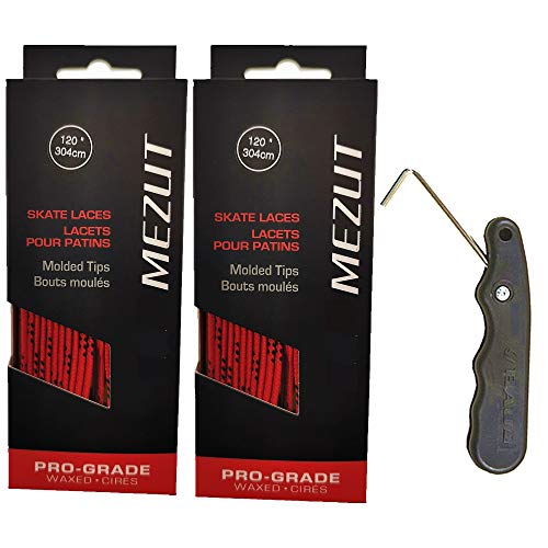 image for Adarowigen Hockey Skate Laces Waxed and 1 Tightener,Heavy Duty for Rol