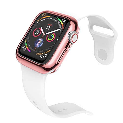Ultra-Slim Plating TPU Protective Case Cover,Saying Bumper Clear Cover For Apple Watch Series 4 40mm/44mm Replacement Resin Protection Organizer (For Apple Watch Serie 4 40mm, Rose Gold) - Thumbnail 4