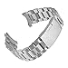 Beauty7 24mm Stainless Steel Curved End Link Wrist Watch Band Bracelet Strap Replacement Fold Over Clasp