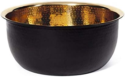 Pedicure Bowl - Hammered Brass w/Black