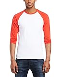 Fruit Of The Loom Mens Long Sleeve Baseball T-Shirt (L) (White/Red)
