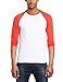 Fruit of the Loom Long sleeve baseball tee - White/Red - L