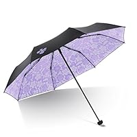 Zfusshop Umbrella Folding Umbrella, Sun Protection Ultraviolet Vinyl Ultralight Portable Sunshade Purple Portable,Rainproof,UV,Sun,Summer,Outdoor