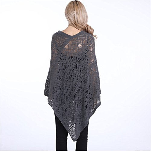 Leoparts Women Soft Knitted Pullover V Neck Batwing Poncho Cape Spring Sweater Cloak Shawl