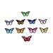 IDS Set of 10 Iron on Butterfly Applique Patches, Sew on Butterfly Patches - Embroidered Appliques, Repair and Decorate Clothing, Bags