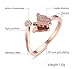 VNOX Womens Stainless Steel Cubic Zirconia Butterfly Matte Finish Adjustable Cuff Engagement Ring Rose Gold Plated