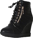Bella Marie by Anna Shoes Women's Metro-13 Platform Wedge Fashion Sneaker