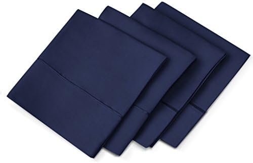 Vera Nice Hotel Collection Ultra Soft Pillow Case (4-Pack) – All-Natural Pure Aloe Vera Treatment – Eco-Friendly, Hypoallergenic Pillow Cover Infused with Soothing Aloe Vera - Navy - King