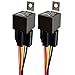 Gebildet 2pcs JD1914 Car Relay Harness 12V 40A 4 Pin SPDT 12AWG Harness Sockets with Built-in Diode for Automotive Truck Van Motorcycle Boat