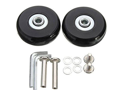 Yaphetss 1 Pair Luggage Suitcase Replacement Rubber Wheels (Style 1, 50mmx17mm)