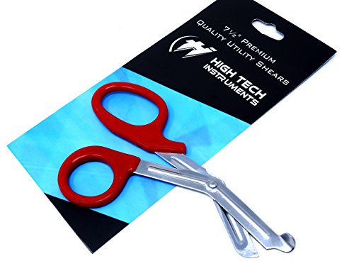3 PCS ( RED & NEON PINK & TEAL) PARAMEDIC UTILITY BANDAGE TRAUMA EMT EMS SHEARS SCISSORS 7.25 INCH STAINLESS STEEL ( HTI BRAND)