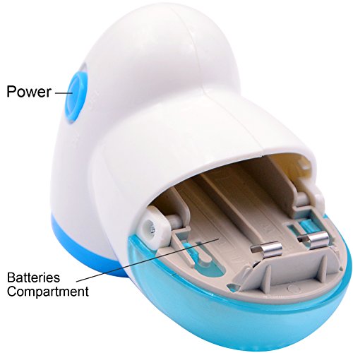 7TECH Fabric Shaver,Sweater Shaver, Battery Operated, Portable Clothes Shaver with Three Blades for Efficient Lint Removing, for Sweater Knitwear Carpet Blankets (Blue)