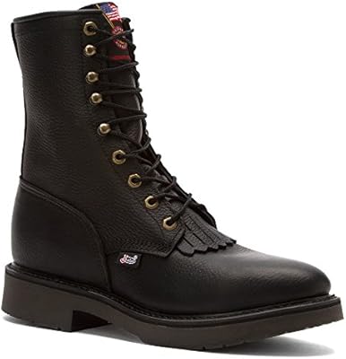 justin black work boots