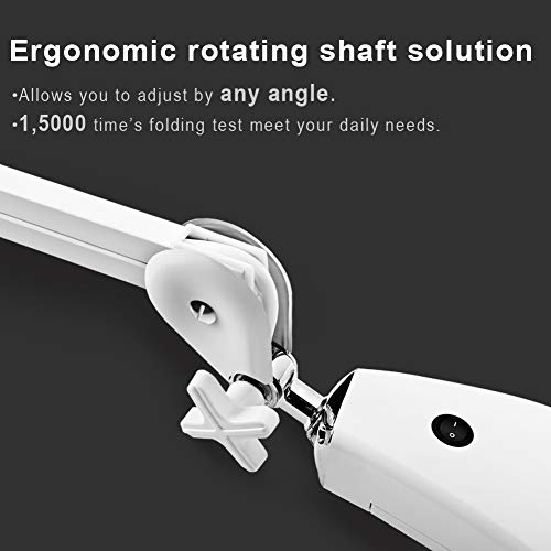 5X Magnifying Lamp LED 850lm Desk Clamp Lamp Magnifier Glass Lighted BBOUNDER Adjustable Arms Craft Lamp White Clamp for Craft Table Workbench