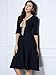 Miusol Women's Retro Flare Bow A-line 3/4 Sleeve Slim Evening Party Swing Dress,X-Large,Navy Blue