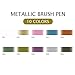 Metallic Paint Marker Pens - Set of 10 Colors - Fine Point Metal Art Brush Tip Markers for Glass Paint, Black Paper, Painting Rocks,Photo,Album,Scrapbooking,Gift Card Making,Christmas DIY Craft Kids