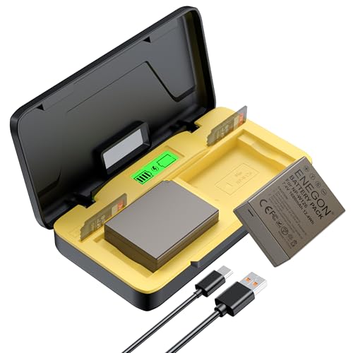 ENEGON NP-W126S NP-W126 Battery (1680mAh) 20W LCD Fast Charger for Fujifilm X100V,X100VI, X100F,X-T1,X-T3,X-T30,X-T100,X-T200,X-A1,X-E1,X-E2,X-E3,X-E4,X-M1,X-S10,X-Pro1/2/3,HS30EXR, HS35EXR, HS50EXR