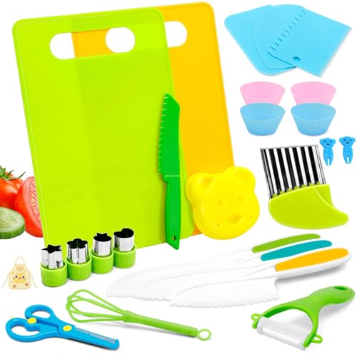 Anpole Kids Baking Set Best Gifts for 3-8 Year Old Girls Boys - 25 Piece, Blue