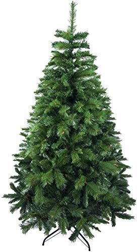 Arbre de Noël Artificiel Extra Rempli Sapin Combiné à Deux Feuilles de 150 à 240 cm et Support Métallique (Vert, 240cm 1180Tips)