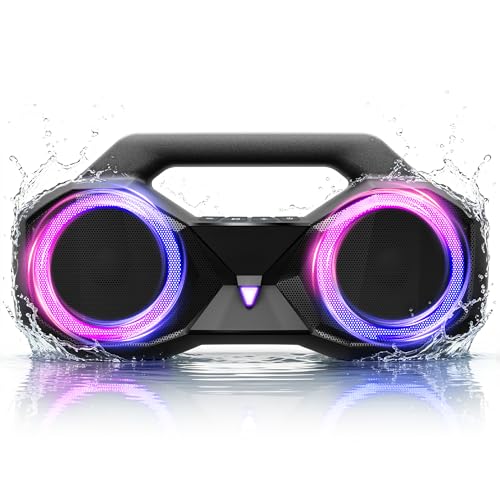 OZJ Bluetooth Speaker 80W Waterproof RGB Lights