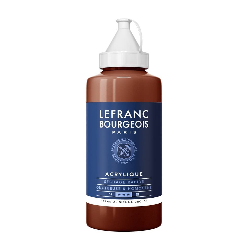 Lefranc and Bourgeois Fine Highly pigmented Acrylic Ink – Good Coverage Cream Homogeneous Texture, Umbra Gebrannt, 750ml Tube