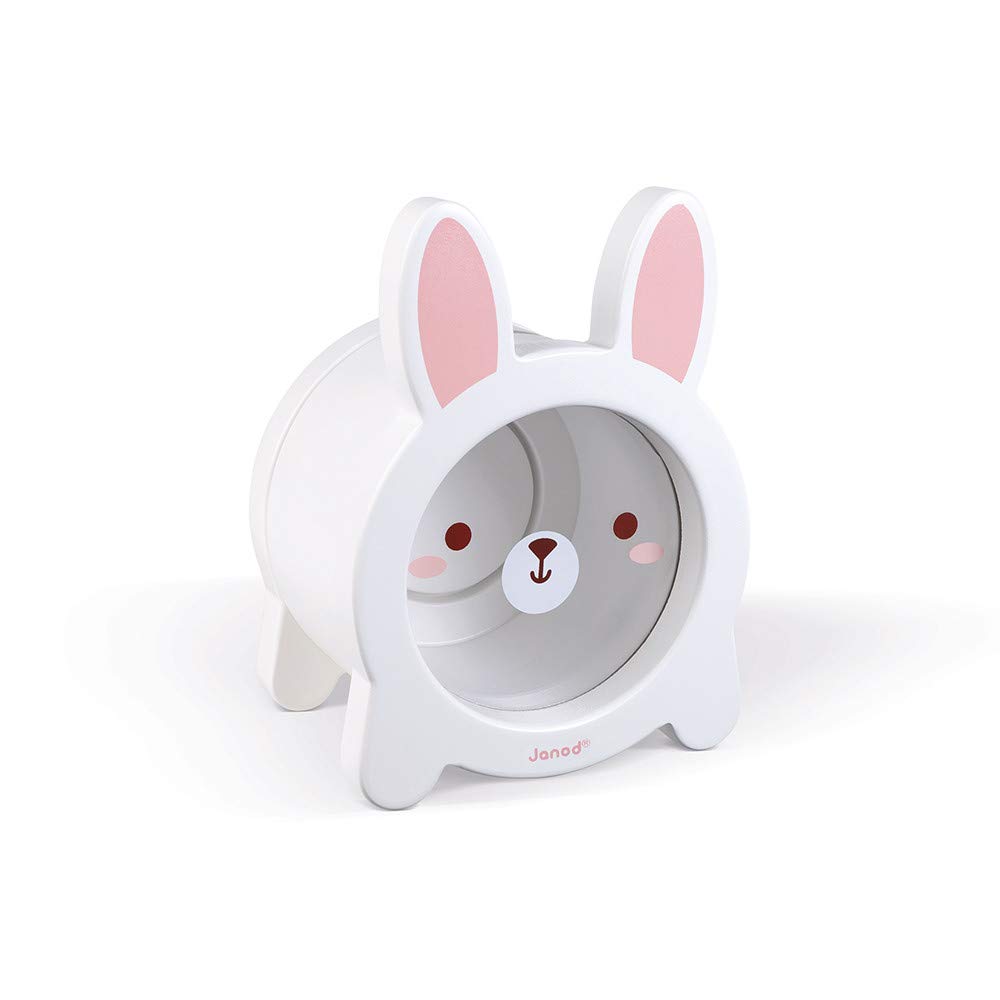 Janod - Wooden Rabbit Money Box - Transparent Front and Magnetic Opening - Children's Room Decoration - Ages 3+, J04654