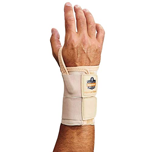 Ergodyne ProFlex 4010 Double-Strap Right Wrist Support, Tan, Small