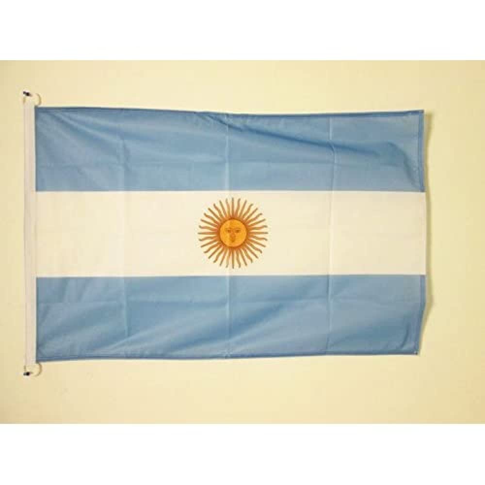 AZ FLAG - Argentina Flag - 2x3 Ft - For Outdoor - Argentine Banner Knitted Polyester with Two Plastic Rings - Fade Resistant - Vivid Colors - 2' x 3' Feet - 90x60 Cm