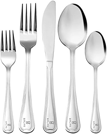 20-Piece Flatware Set,Simlife Stainless Steel Cutlery Set,Dinnerware with Mirror Polishing,Tableware for Home Kitchen or Restaurant(Cutlery Service for 4)-D61