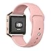 UMTELE Soft Silicone Replacement Strap with Rose Gold Frame for Fitbit Blaze Smart Fitness Watch, Large, Pink
