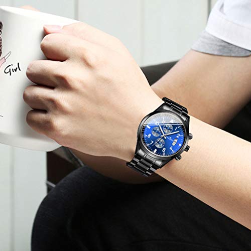 LUCAMORE Mens Luxury Casual Watch Quartz Analog Stainless Steel Band Waterproof Date Business Watch