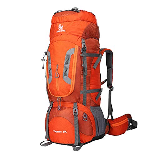 orange hiking backpack
