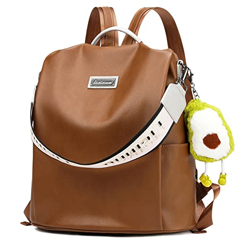 UHIW Backpack Purse for Women Backpacks Fashion Leather Bookbag Pu Handbags And Shoulder Bags with Tassel (Brown)