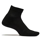 Feetures! Men's Therapeutic Quarter, Black, Medium