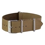 Benchmark Straps 22mm Tan Oiled Leather NATO Watchband (More Colors Available)