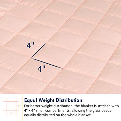 Kids Weighted Blanket (10 lbs, 41"x60", Blush Pink) Cooling Heavy Blanket for Teens Between 90