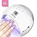 48W UV Led Nail Dryer, CHIMOCEE Smart Curing Lamp, Auto Sensor Nail Gel Polish Dryer With 4 Timer Setting, Professional For All Brand Type of Gel Nail Polish (White)
