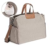 Momcozy Breast Pump Bag, Large Capacity Diaper Bag Nappy Tote for Travel (Brown) - Wide Open & Waterproof, Fits Most Brands Breast Pumps Like Spectra, Lansinoh, Philips Avent etc.
