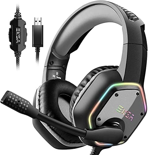 EKSA USB Gaming Headset for PC Computer Headphones with