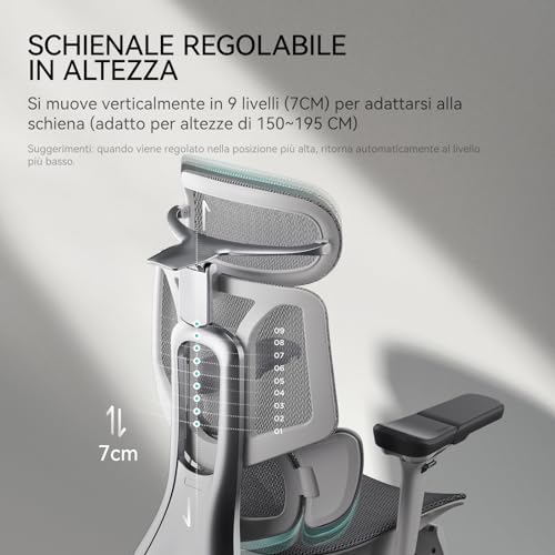 Hbada E3 Pro Ergonomic Office Desk Chair, with 3 Zone Dynamic Lumbar Support, 4D Adjustable Headboard, 6D Adjustable Armrests