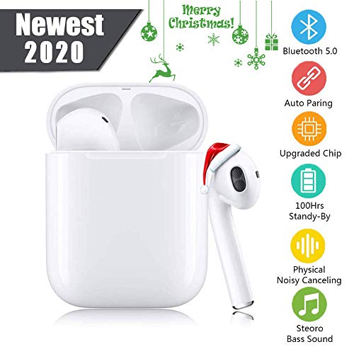Wireless Earbuds Bluetooth 5.0 Headsets 3D Stereo Headphones with Fast Charging Case,Auto Pairing in-Ear Ear Buds IPX5 Waterproof Mini Sports Earphones for iPhone/Android Bluetooth Earbuds Airpods