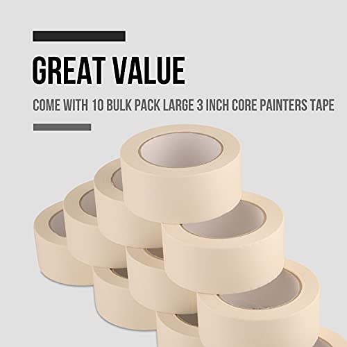 LICHAMP Wide Masking Tape 2 inches, 10 Pack General Purpose Masking