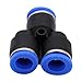 Push Connect Air Fittings - Tube Connector Splitter 10mm to 10mm OD Push Fit Fittings Tube Fittings Push Lock 10 Packs