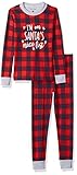 Petit Lem Kid's Holiday Sleepwear, Matching 2-Piece Quality Stretchy Cotton Pajama Set