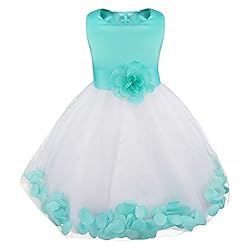 iiniim Girls Petals Tulle Princess Wedding Pageant